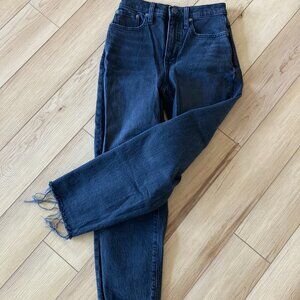 Madewell Balloon Jeans, Raw-Hem Edition; Color: Biscayne Wash; Size: 23